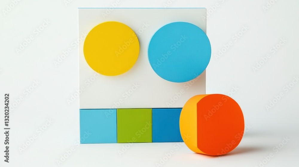 Colorful Abstract Shapes on White Background Colorful Abstract Shapes on White Background