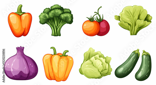 Vibrant Vegetable Variety: A colorful assortment of fresh vegetables arranged to showcase the natural beauty and culinary potential of healthy eating.