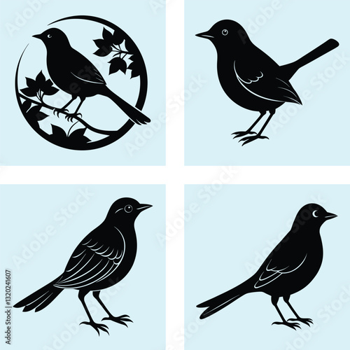 Nightingale Silhouette vector