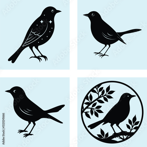 Nightingale Silhouette vector
