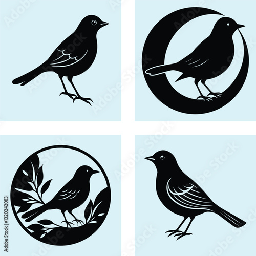 Nightingale Silhouette vector