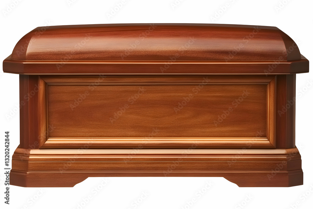 3D Render of a Polished Wooden Chest with an Arched Lid and Intricate Molding, Ideal for Decorative or Storage Purposes. 3D Render of a Polished Wooden Chest with an Arched Lid and Intricate Molding, Ideal for Decorative or Storage Purposes.