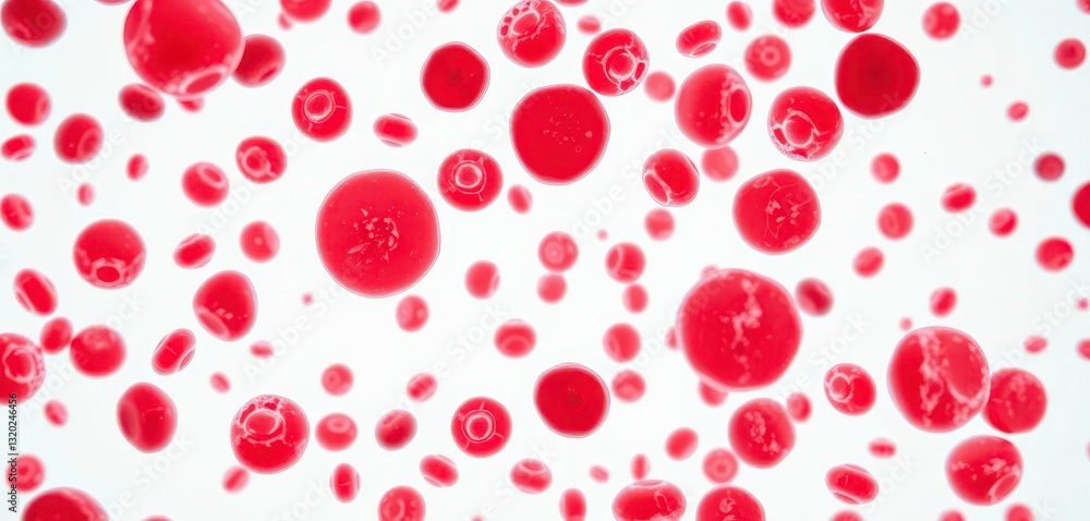 Microscopic view of red blood cells, isolated on white, isolated, red blood cells