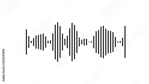 Music sound wave or audio wave from isolated on white background.