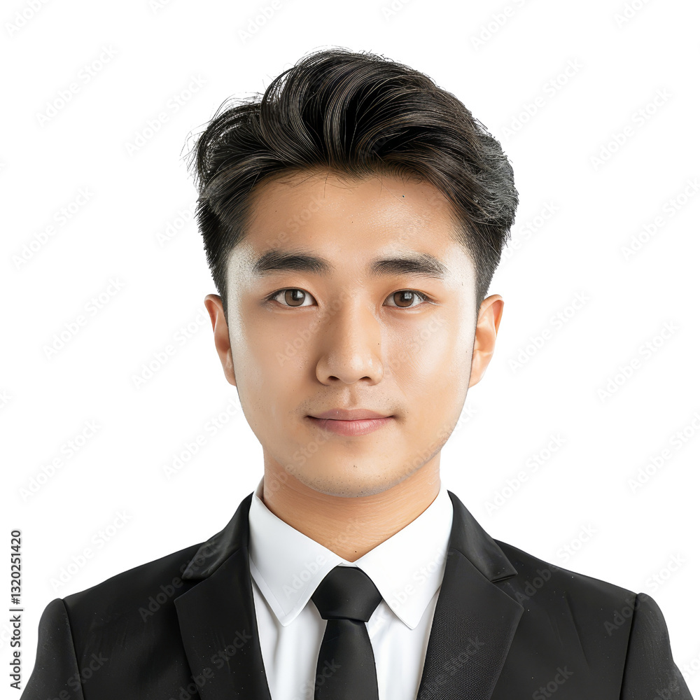 Young Businessman in Formal Attire with Stylish Hair and Confident Expression Young Businessman in Formal Attire with Stylish Hair and Confident Expression