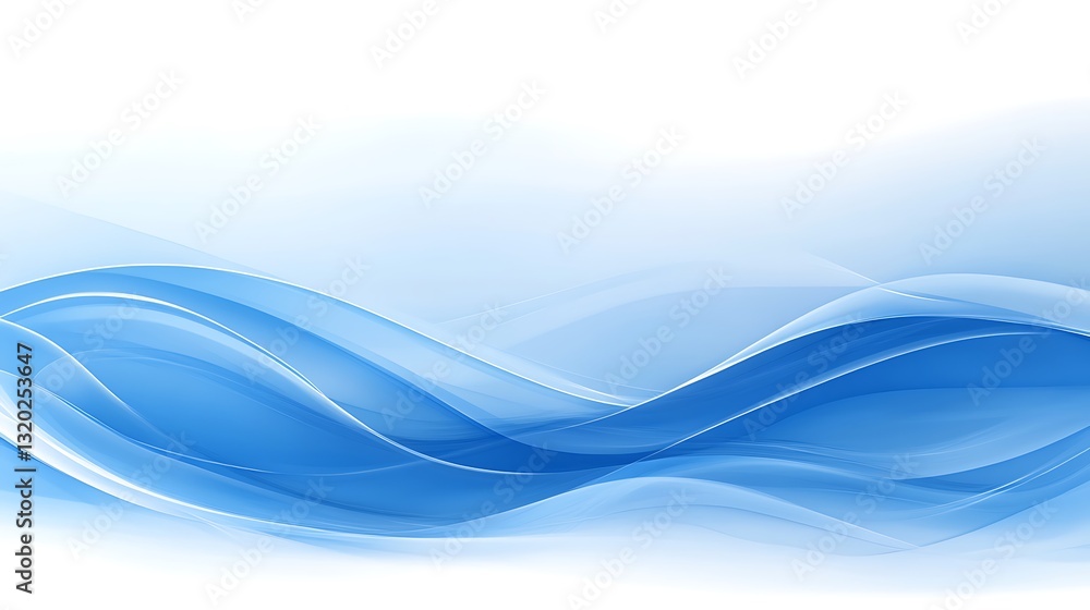 Beautiful flowing blue waves against a gradient white background Beautiful flowing blue waves against a gradient white background