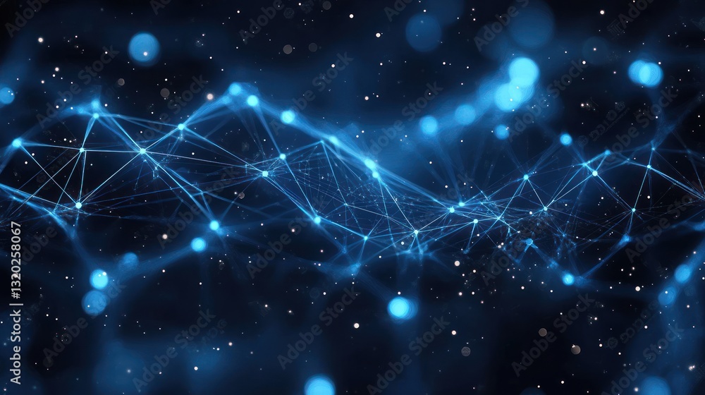 Futuristic Digital Network Abstract Artwork with Glowing Nodes and Lines Futuristic Digital Network Abstract Artwork with Glowing Nodes and Lines