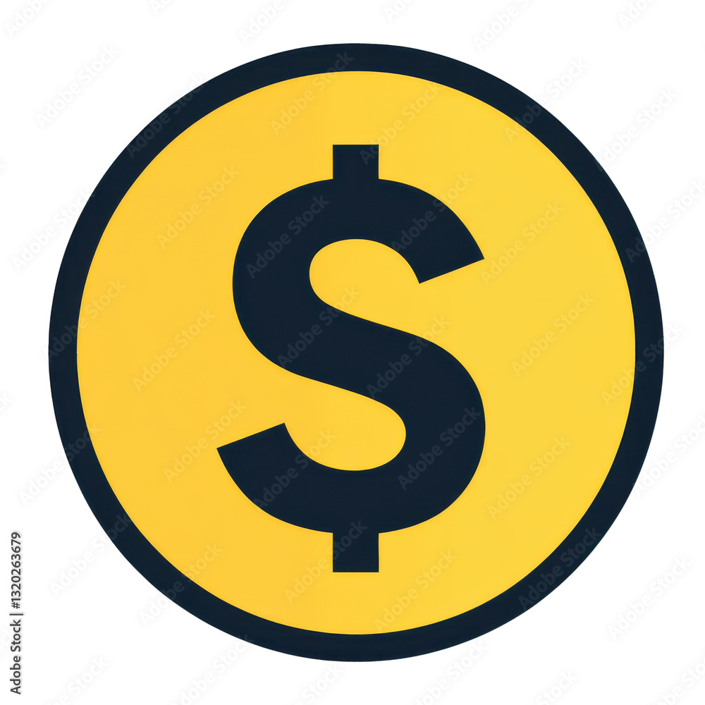 dollar sign on yellow circle, finance icon, digital currency symbol on transparent background dollar sign on yellow circle, finance icon, digital currency symbol on transparent background