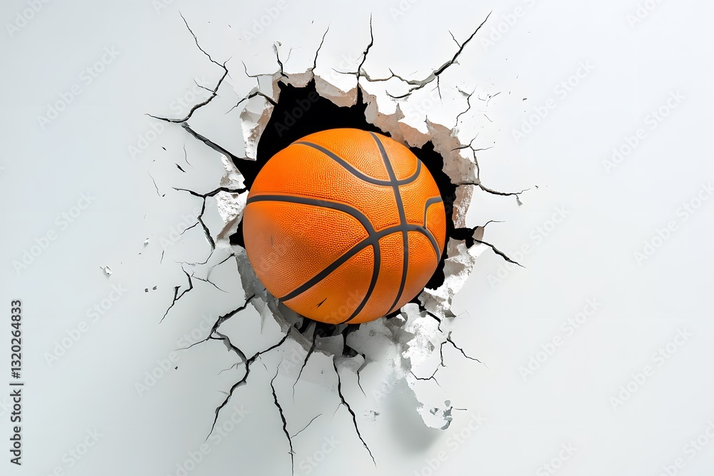 Basketball Crashing Through Wall High Resolution Stock Image Basketball Crashing Through Wall High Resolution Stock Image