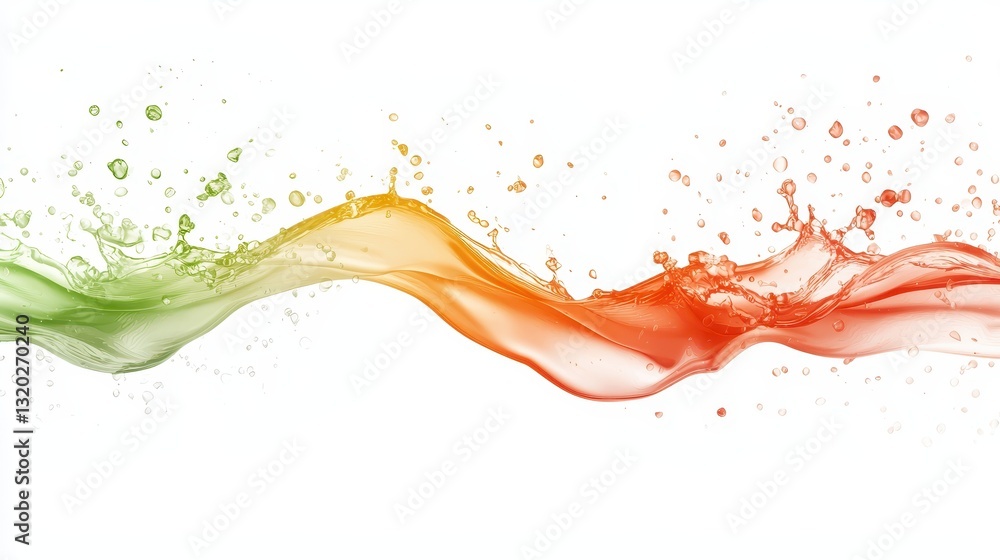 custom made wallpaper toronto digitalColorful wave on white background, a vibrant abstract water illustration for design