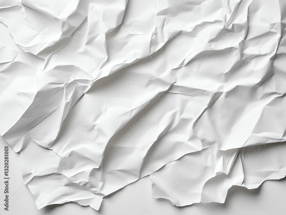 Fototapeta premium Crumpled White Paper Texture for Creative and Design Projects