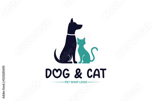 Cat and dog pet shop logo. Pet care logo design symbol