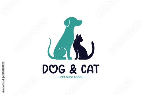 Dog and cat pet shop vector logo design template. Pet care logo design symbol