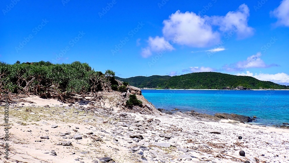 Obraz premium 沖縄県慶良間諸島安慶名敷島のビーチの風景