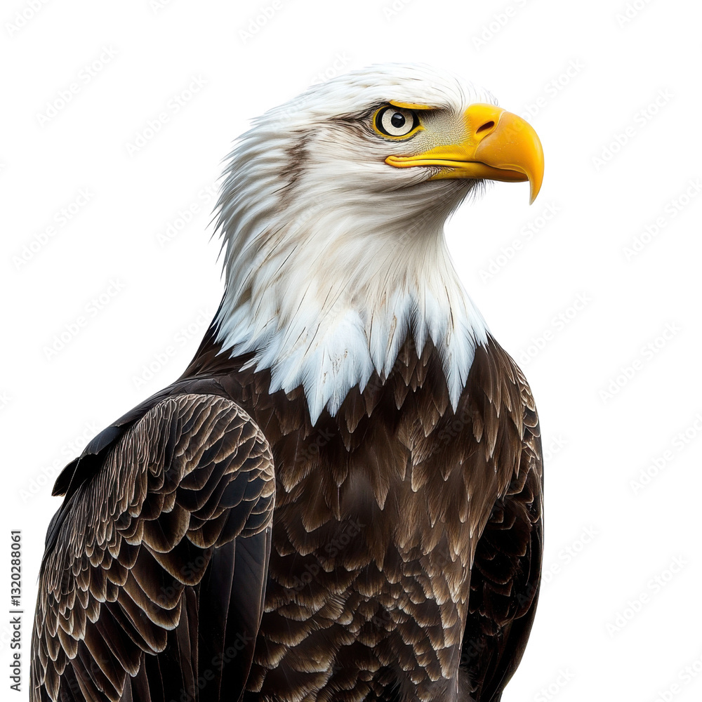 Obraz premium bald eagle portrait on white background
