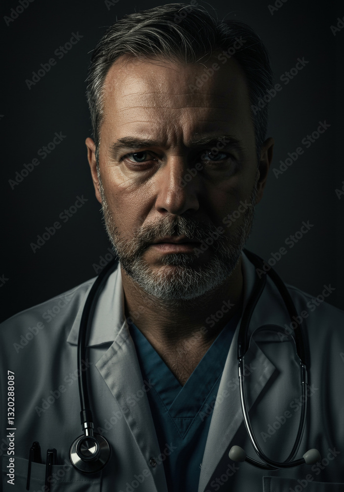 Portrait of a doctor's face Portrait of a doctor's face