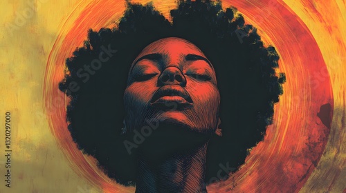 Inner Peace: A Digital Portrait of a Black Woman