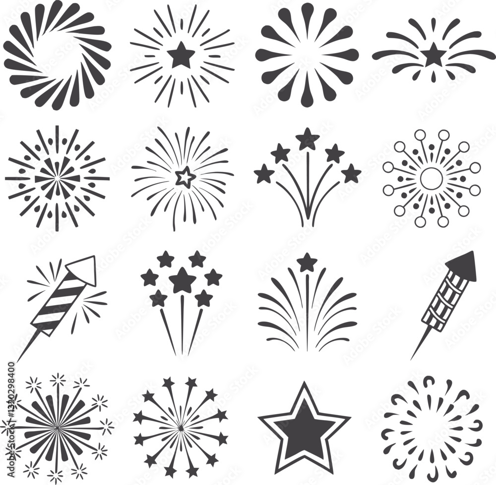 Fireworks Icon Collection, Fireworks Icon Fireworks Icon Collection, Fireworks Icon