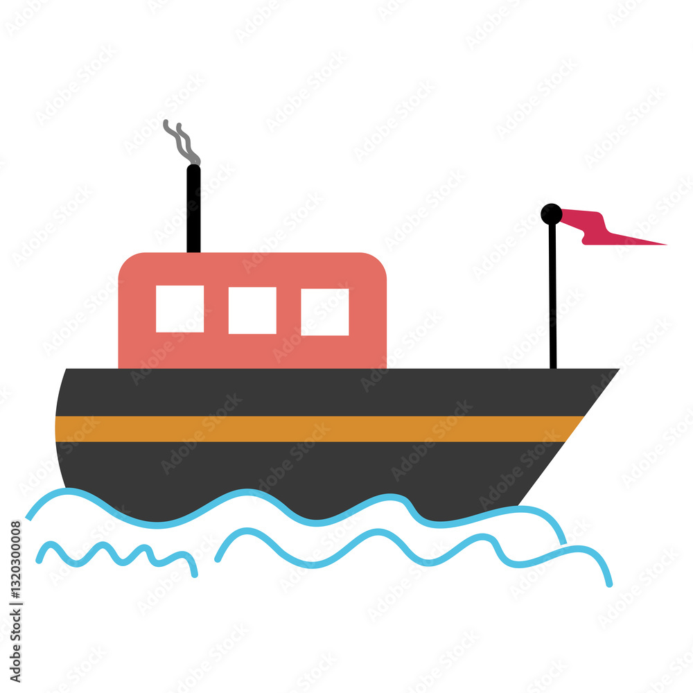 Obraz premium vector illustration of a boat