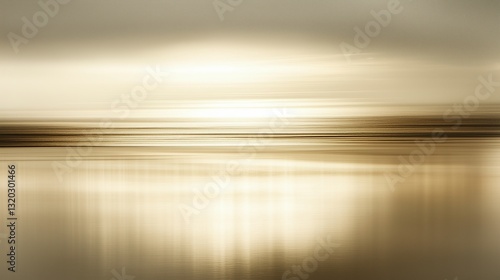 Tranquil water sunset minimal art. Golden light reflects beautifully. Serene nature scene. AI generated