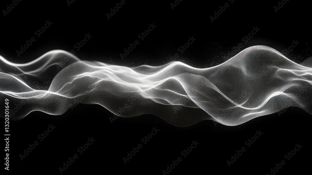 Fototapeta premium Futuristic Abstract Digital Wave Background with Moving Particles and Glowing Light