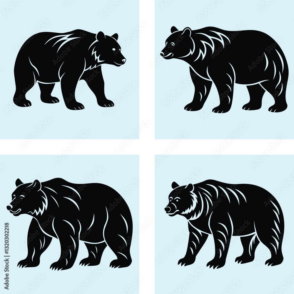 Fototapeta premium Grizzly Bear Silhouette vector