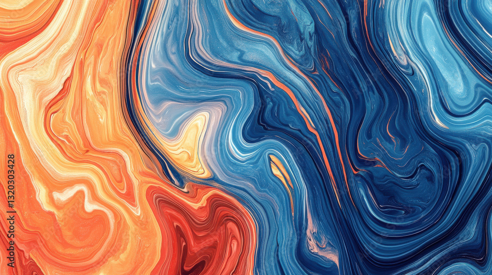 A striking close-up of an abstract digital art piece, smooth linear gradients in deep blues and warm reds, motion-inspired streaks creating an illusion of movement A striking close-up of an abstract digital art piece, smooth linear gradients in deep blues and warm reds, motion-inspired streaks creating an illusion of movement