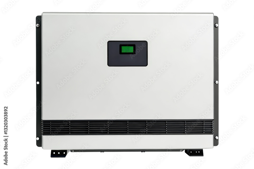 Fototapeta premium Efficient solar inverter with LCD screen for energy systems isolated with transparent background