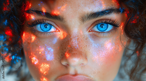 portrait of a woman with blue eyes