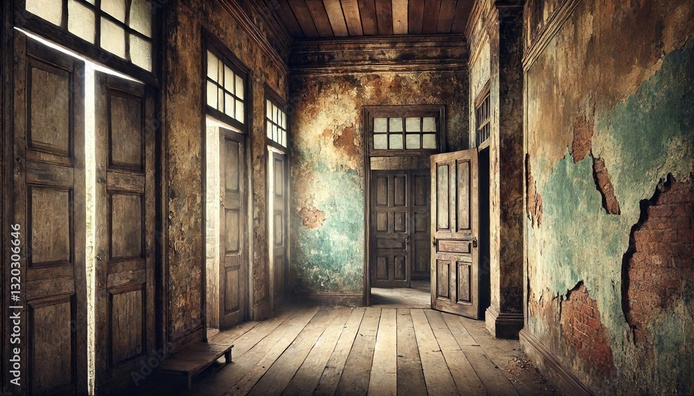 Artistic Abandoned House Interior Generative AI Artistic Abandoned House Interior Generative AI