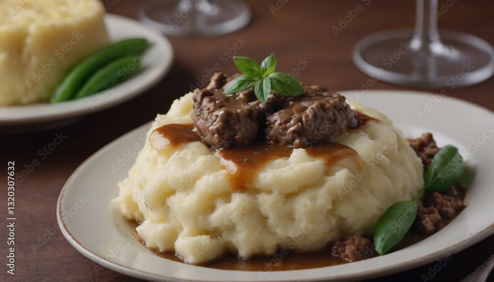 ground beef and gravy on top of mashed potatoes ground beef and gravy on top of mashed potatoes