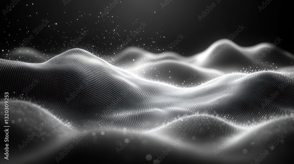 Obraz premium Artificial Intelligence Big Data Visualization Abstract Technology Connection Landscape