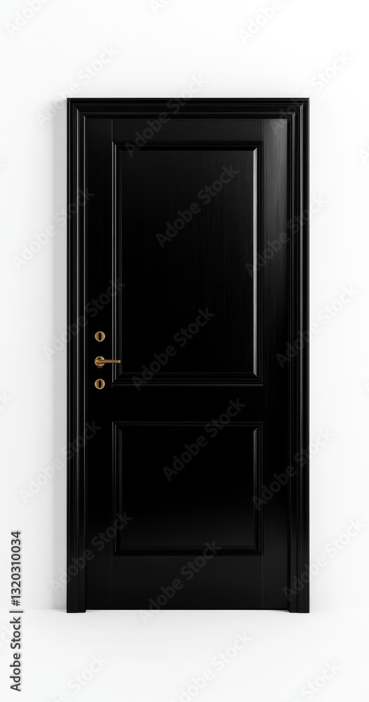 black double doors open in the middle, with space for text and greetings. black double doors open in the middle, with space for text and greetings.
