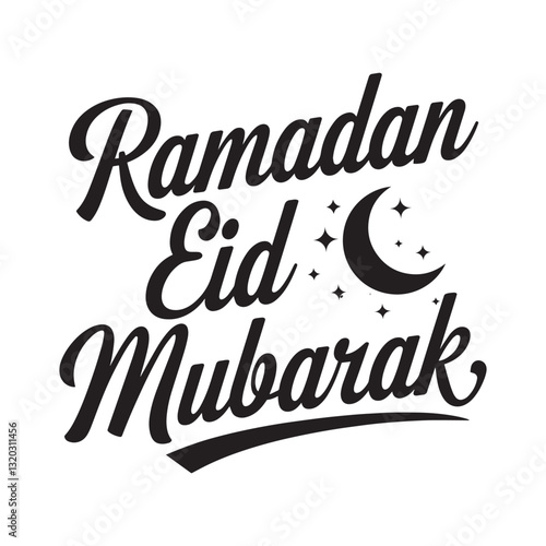 Ramadan Eid Mubarak greeting design for print.