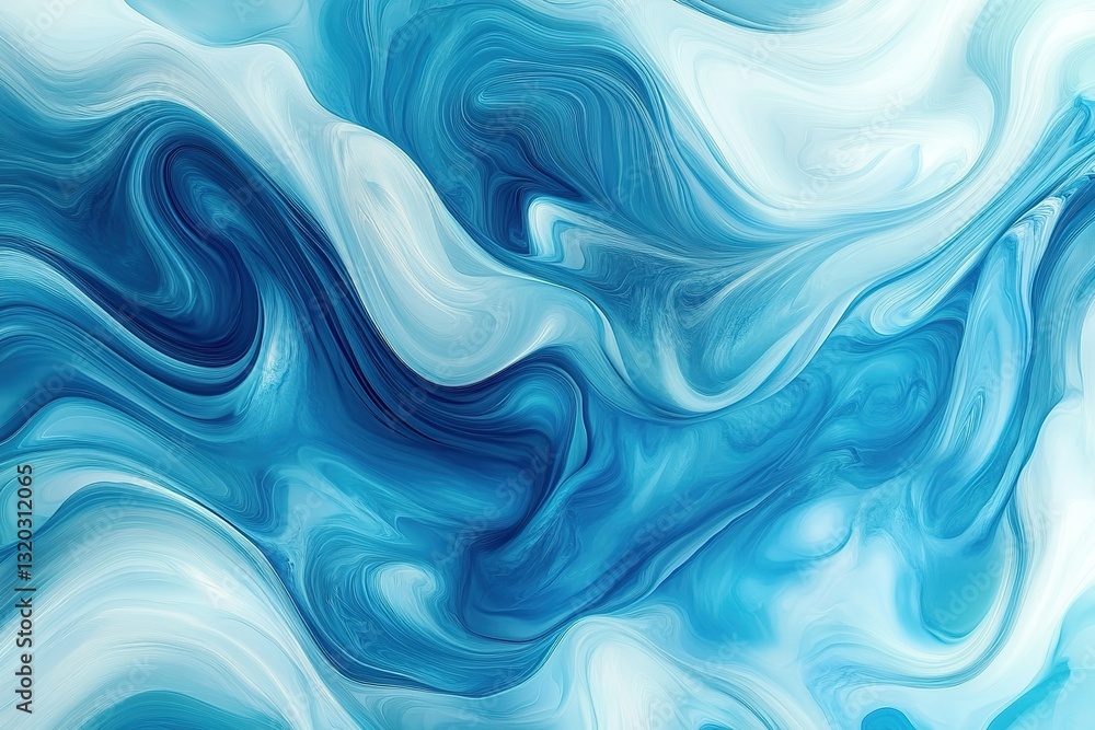 Abstract blue and white swirling pattern creating a mesmerizing oceanic atmosphere Abstract blue and white swirling pattern creating a mesmerizing oceanic atmosphere