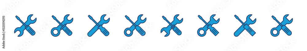 Repair tools icon set. tool icon vector. setting icon vector. Wrench and screwdriver. support, Service Repair tools icon set. tool icon vector. setting icon vector. Wrench and screwdriver. support, Service