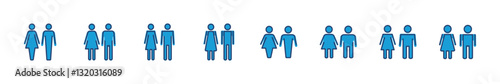 Man and woman icon set. male and female symbol
