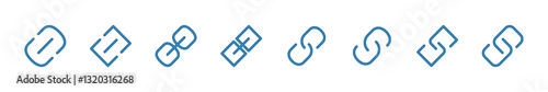 Link icon set. Hyperlink chain symbol.