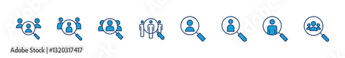 Hiring icon set. Search job vacancy icon. Human resources concept. Recruitment