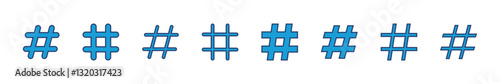 Hashtag icon set. hashtag symbol