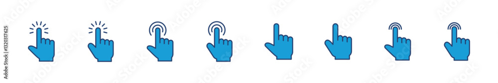 Obraz premium Hand click icon set. pointer icon vector. hand cursor icon vector