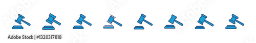 Gavel icon set. judge gavel icon vector. law icon vector. auction hammer