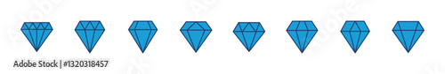 Diamond icon set. diamond gems vector icon.