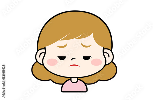 不満げな表情の女の子
