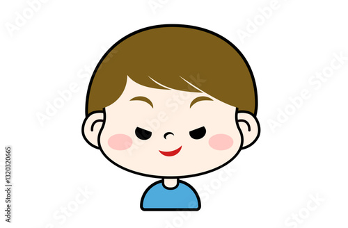 どや顔表情の男の子