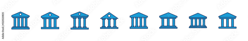Bank icon set. bank vector icon, museum, university Bank icon set. bank vector icon, museum, university