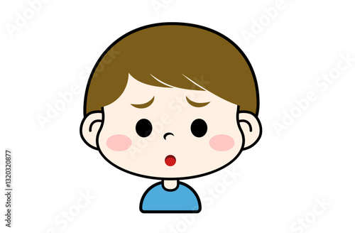 心配する表情の男の子