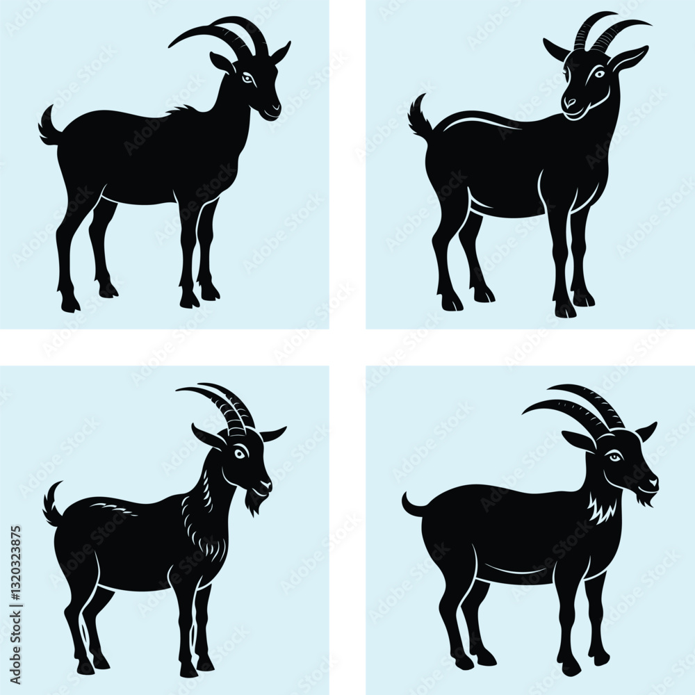 Naklejka premium Goat Silhouette vector illustration