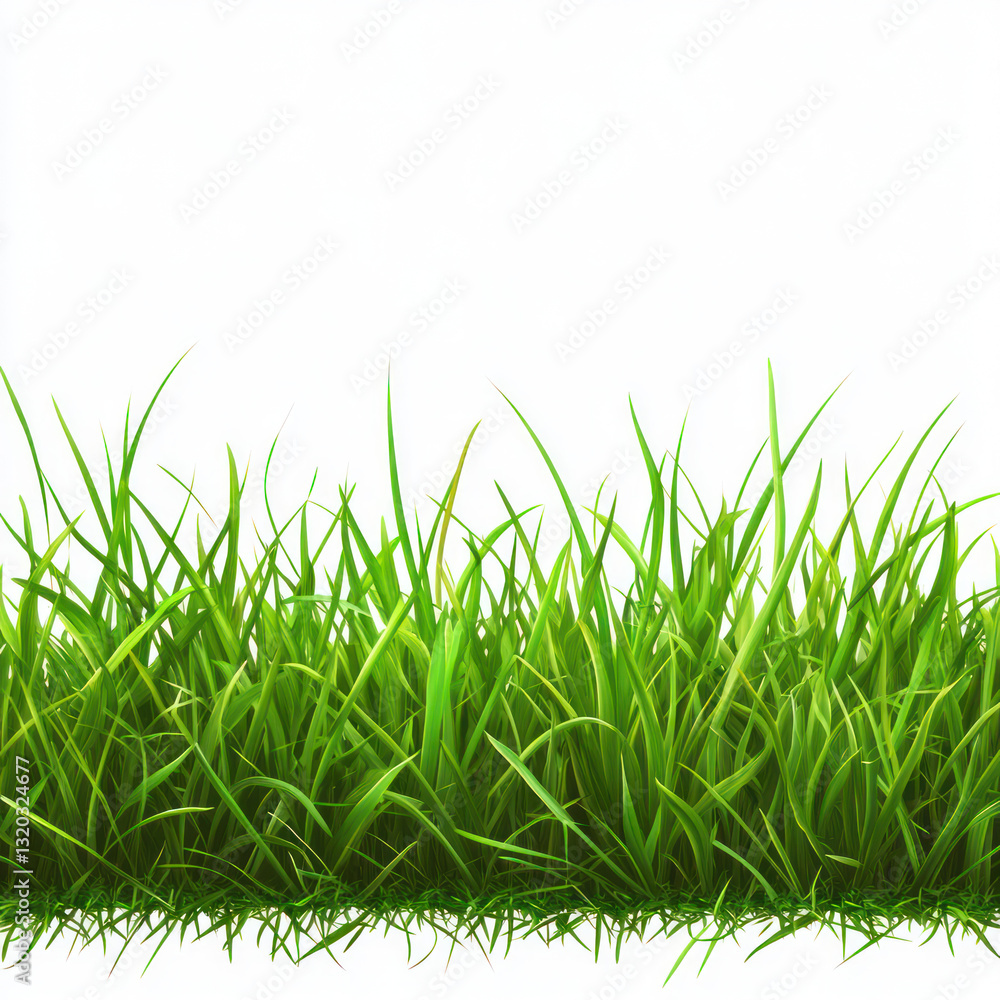Fototapeta premium green grass on white background