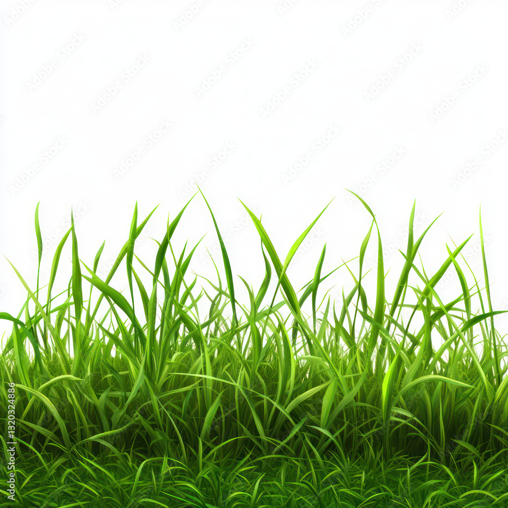 Fototapeta premium green grass on white background